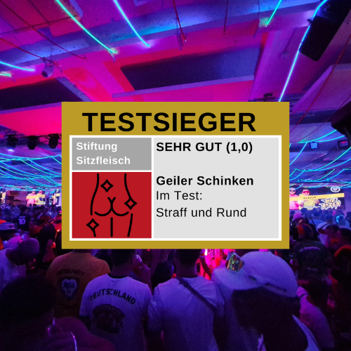 Testsieger Geilster Arsch – Stiftung Sitzfleisch Sticker perfekt für Malle, Festivals und JGA.