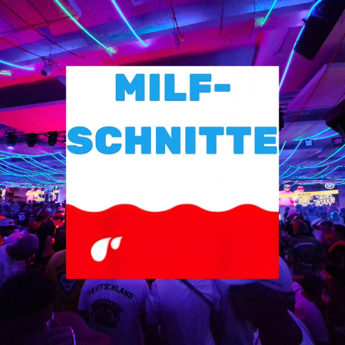 MILF-SCHNITTE Flirt Sticker für Malle, Ballermann und Festivals – witziger Eisbrecher-Aufkleber.